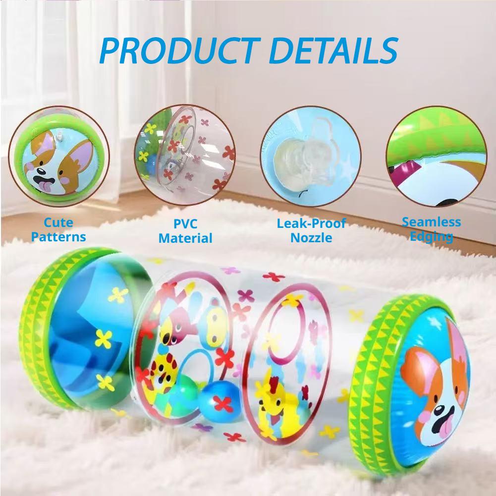 Musical Instrument Rattle - Inflatable Baby Crawling Roller Toys With
