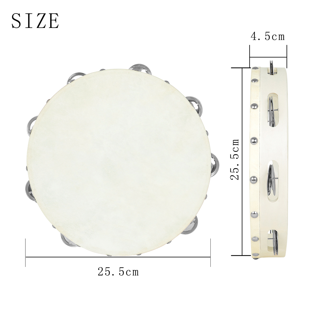 10 Inch Tambourine Hand Crank  - Musical Instrument Drawing 评论和价格