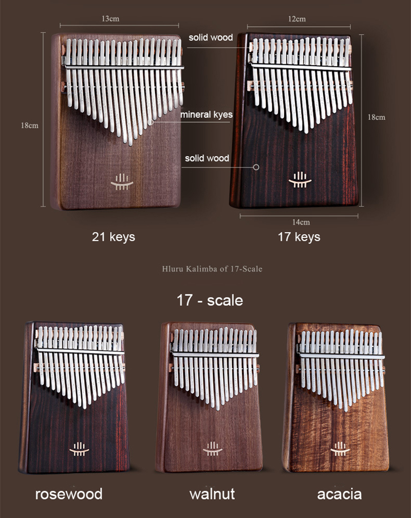 Hluru Kalimba 17 Keys with Hol - Musical Instrument Names 评论和价格