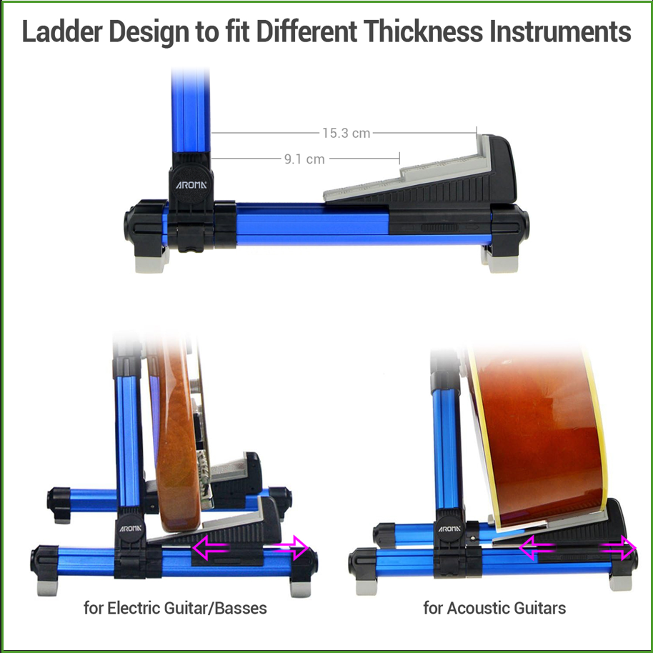 Foldable Aluminum Guitar Stand - Musical Instrument Bass 评论和价格