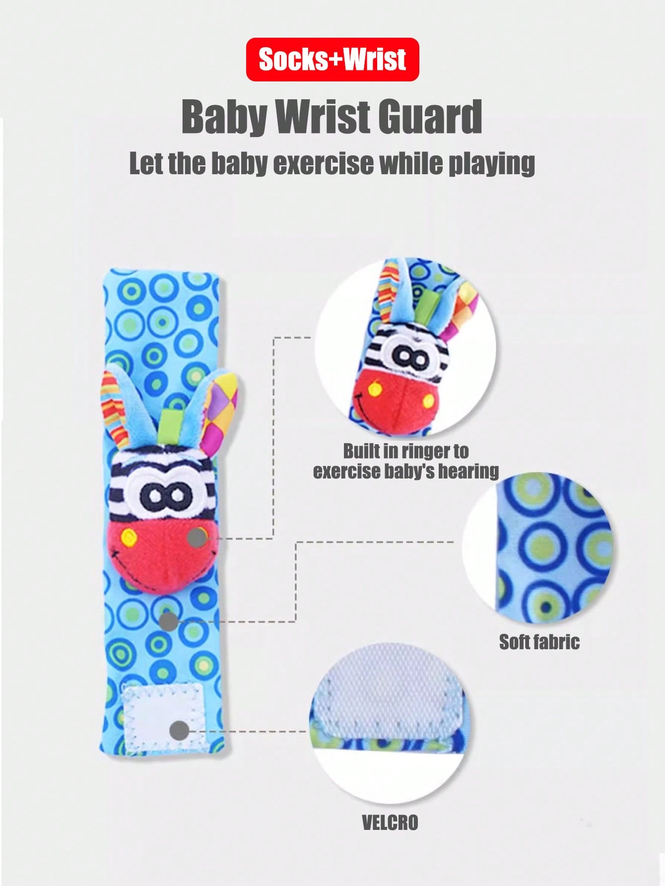 Baby Infant Wrist Rattle Socks - Musical Instrument Rattle 评论和价格