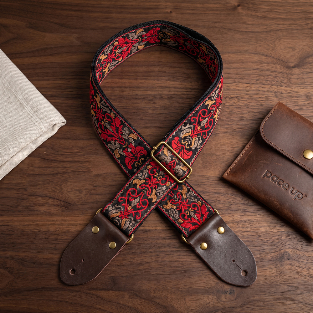 Embroidered Print Guitar Strap - Musical Instrument Bass 评论和价格