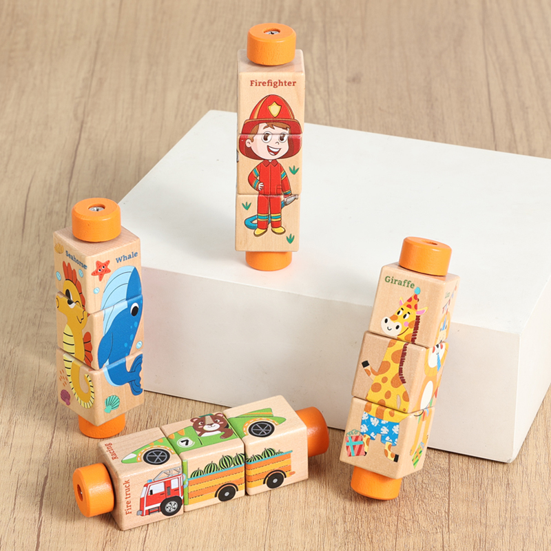 Baby Wooden Rotating Jigsaw Pu - Musical Instrument Rattle 评论和价格