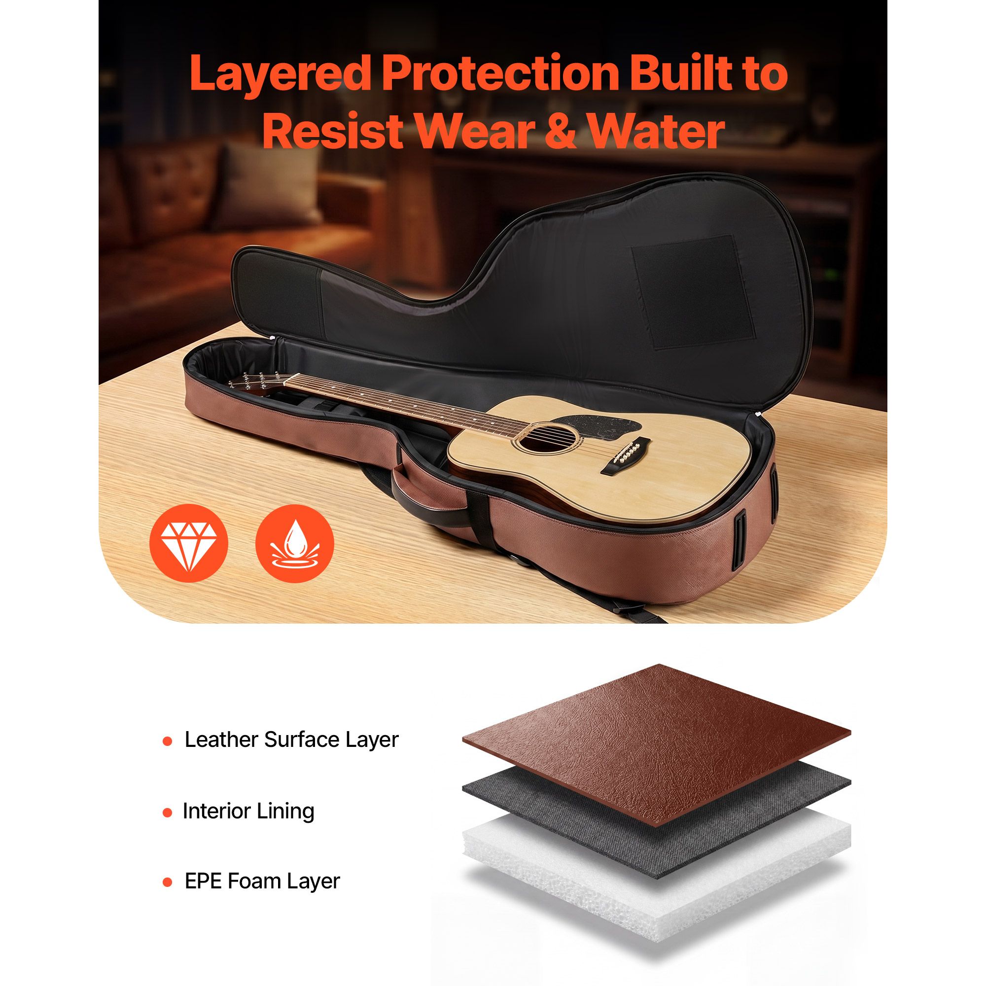 Acoustic Guitar Hard Case, 47. - Musical Instrument Band 评论和价格