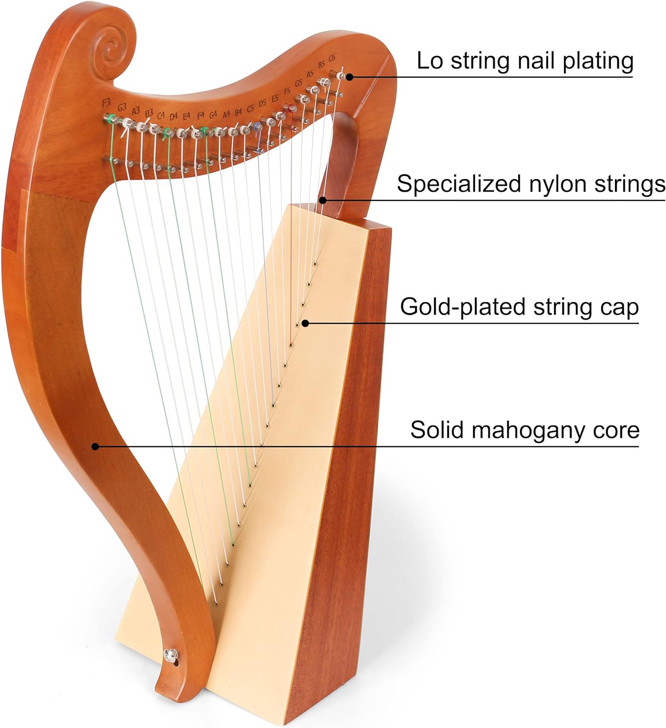 15 19 String Mini Harp Lyre Pi - Musical Instrument Names 评论和价格