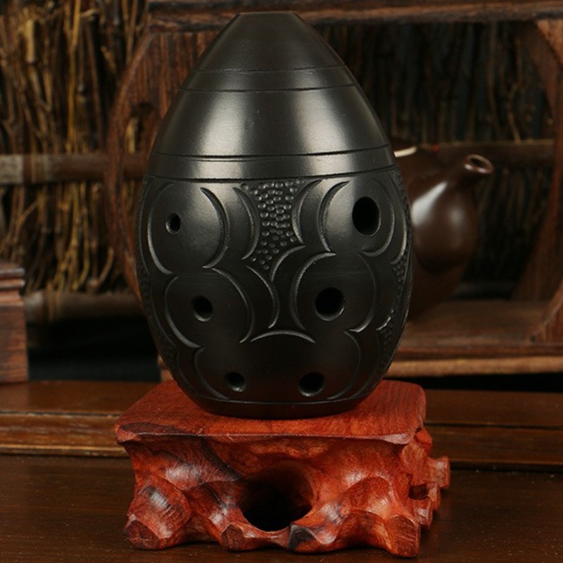 8 Holes Ocarina Black Portable - Musical Instrument Drawing 评论和价格