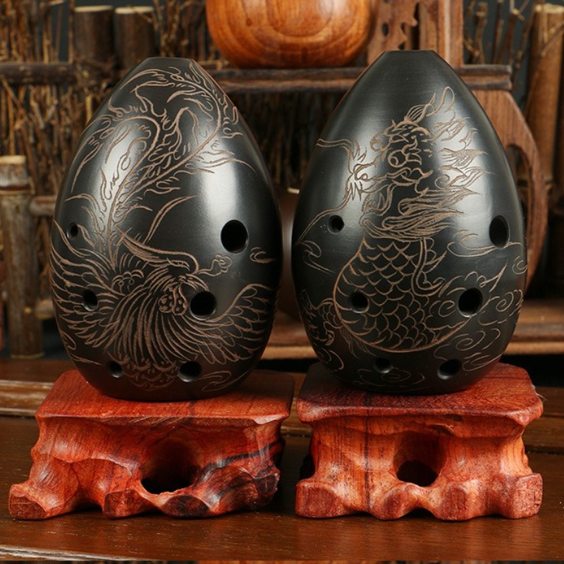8 Holes Ocarina Black Portable - Musical Instrument Drawing 评论和价格