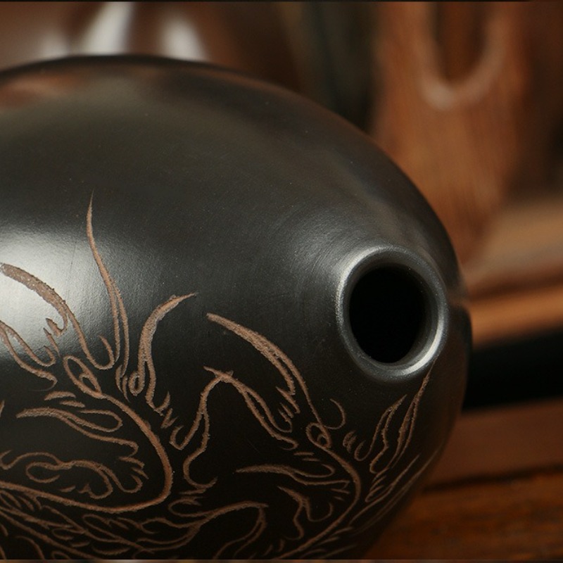 8 Holes Ocarina Black Portable - Musical Instrument Drawing 评论和价格