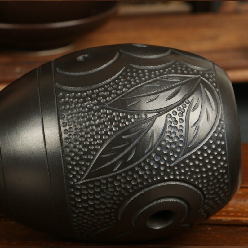 8 Holes Ocarina Black Portable - Musical Instrument Drawing 评论和价格