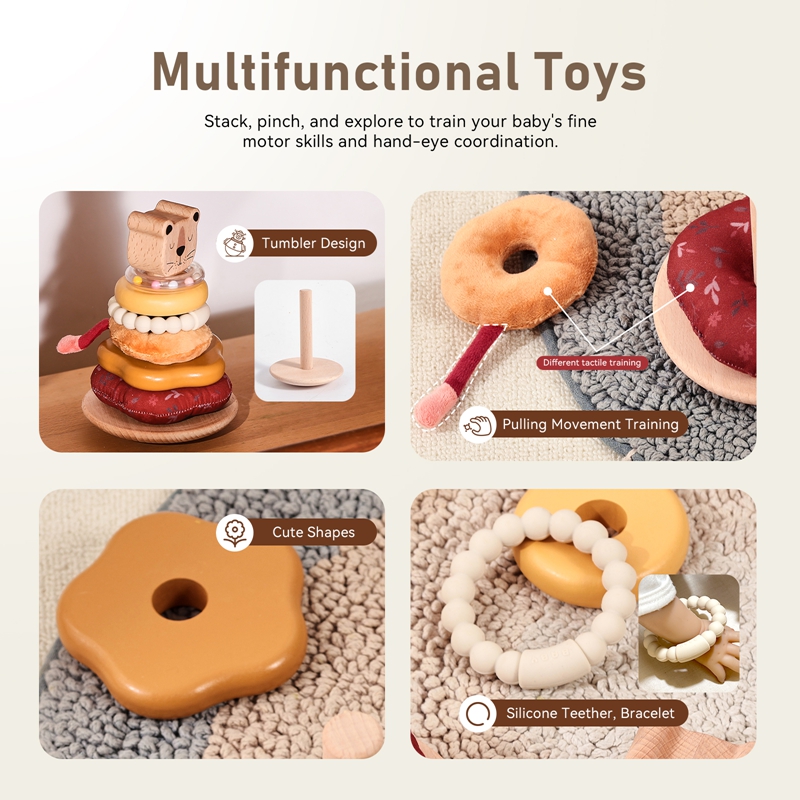 0-12 Months Cotton Rattle Toys - Musical Instrument Rattle 评论和价格