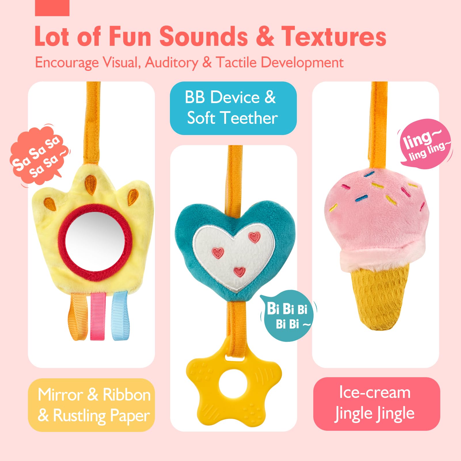 Car Seat Toys for Babies Rattl - Musical Instrument Rattle 评论和价格