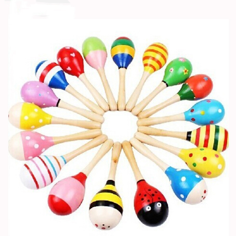 2pcs Colorful Wooden Small Rat - Musical Instrument Rattle 评论和价格