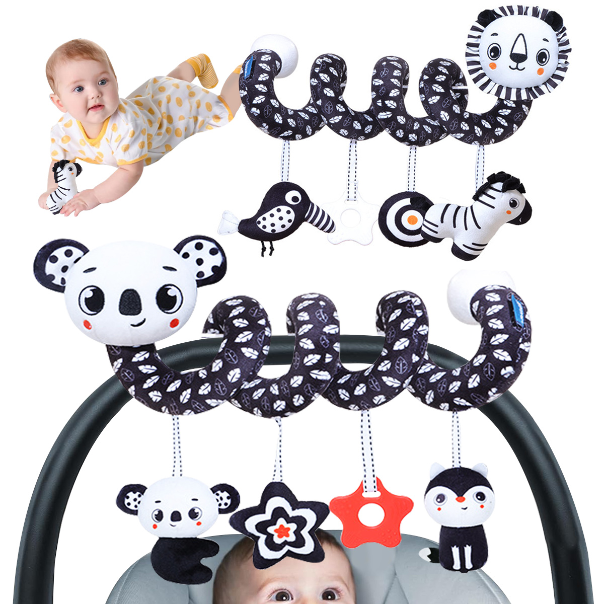 Baby Plush Spiral Hanging Toys - Musical Instrument Rattle 评论和价格