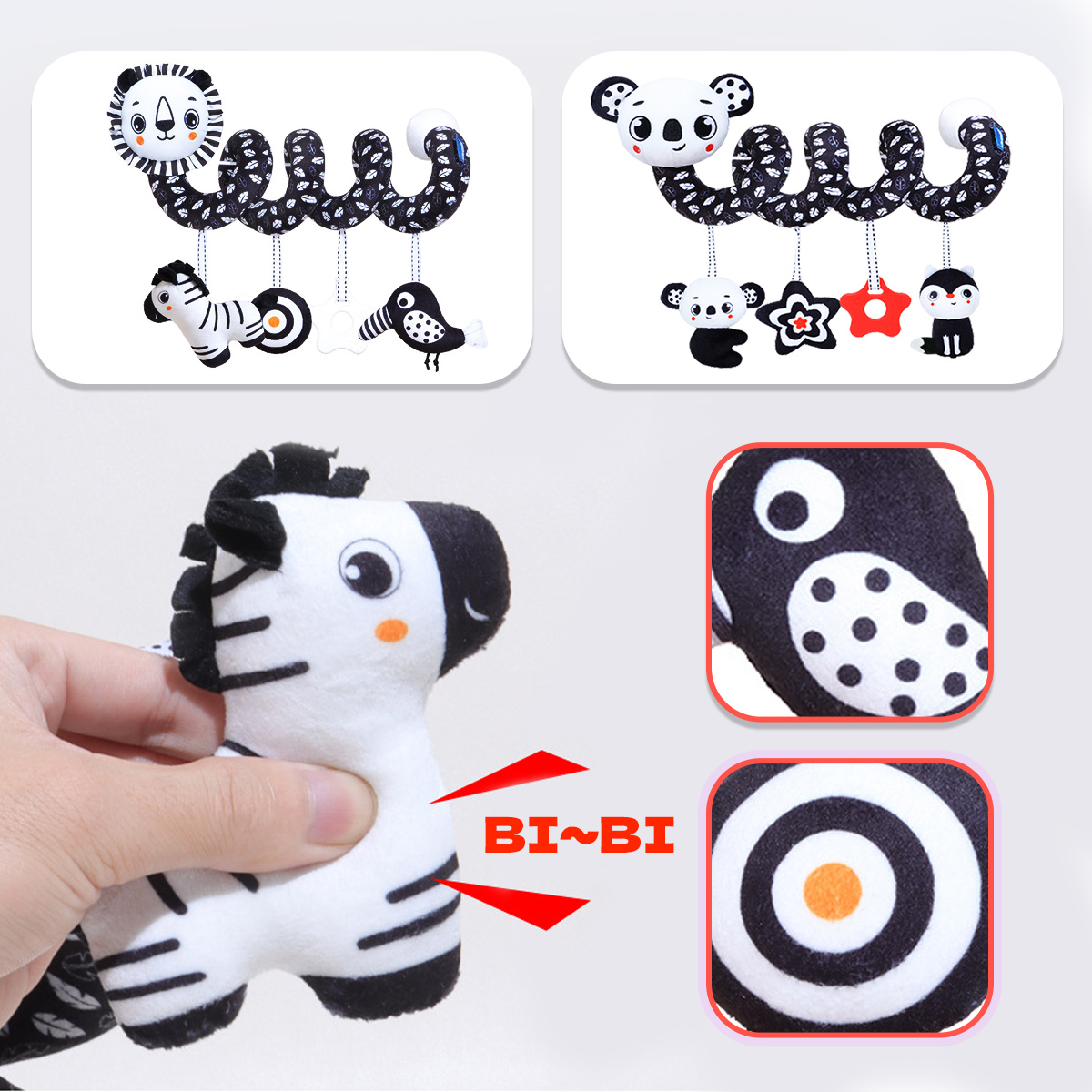 Baby Plush Spiral Hanging Toys - Musical Instrument Rattle 评论和价格
